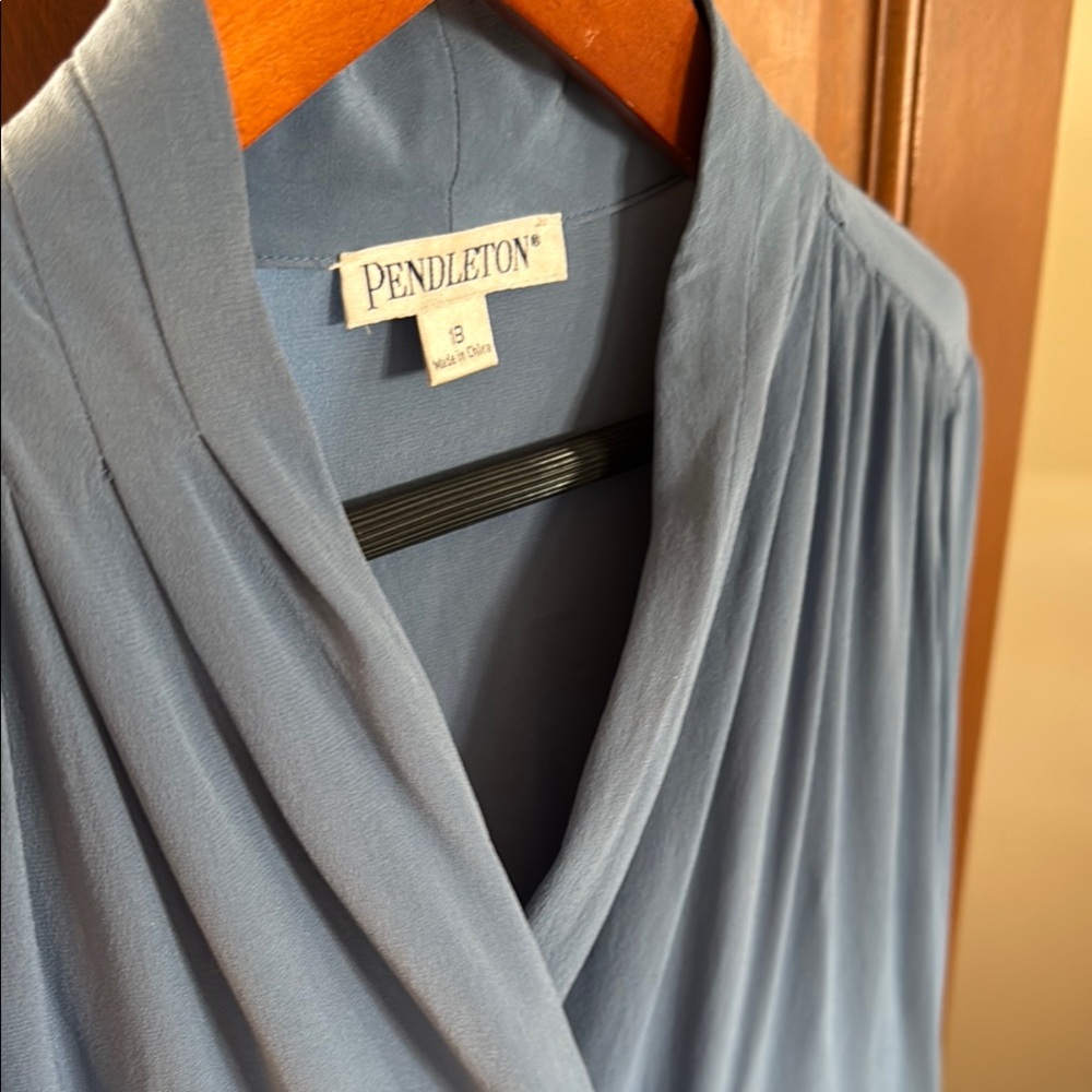 Pendleton Blue Double-Breasted Blouse - image 5